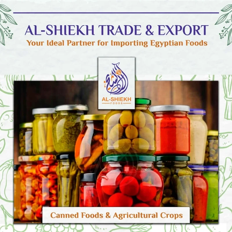 Canned foods and agricultural crops from Egypt