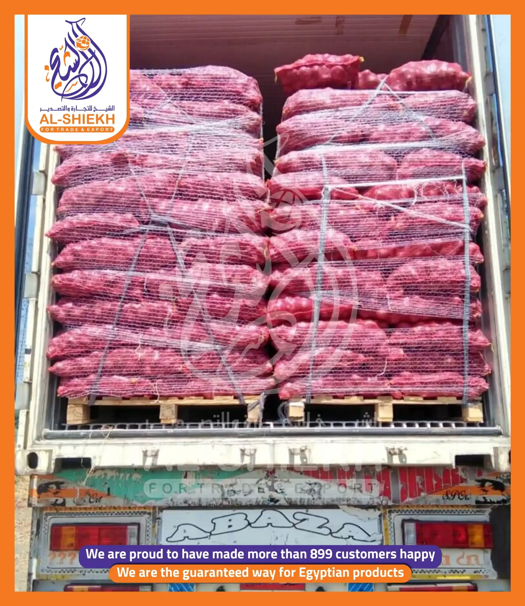 Bagged products loaded for export